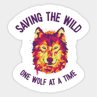 World Wildlife Day Wolf Art Wildlife Conservation Wolf Sticker